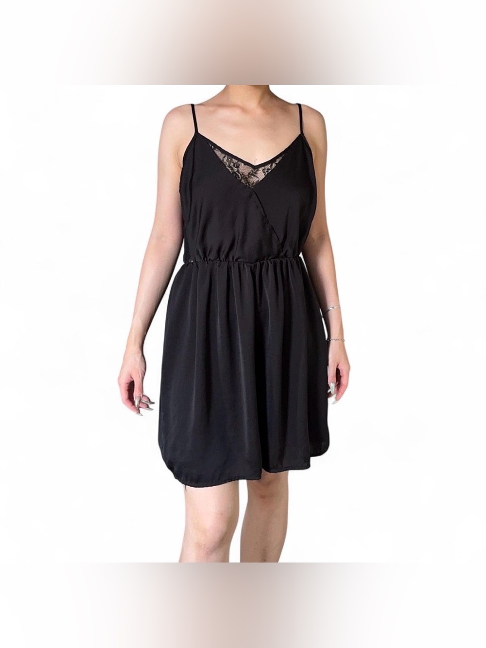 Forever 21 black lace babydoll dress